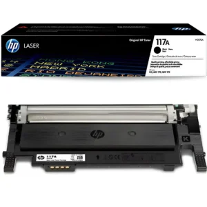 Cartouche HP 117A noir pour impressions claires et durables.