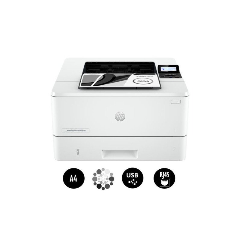 Imprimante HP LaserJet Pro 4003nd pour impressions noir et blanc rapides et professionnelles.