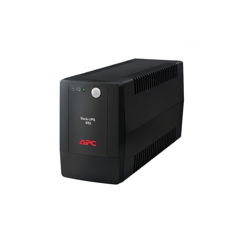 Onduleur APC 650VA pour alimentation de secours et protection des appareils.