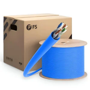Câble réseau FTP Cat6 en rouleau pour installation professionnelle stable.